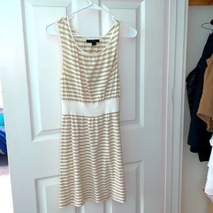 Express gold and white stripped dress!